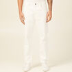 Jeans straight tapered denim blanc homme