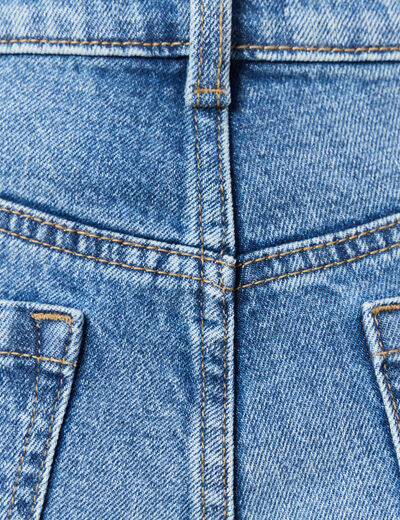 Jeans large taille haute denim stone femme