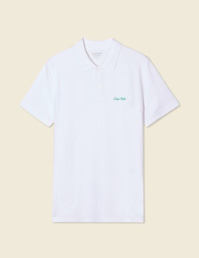 Polo manches courtes blanc homme