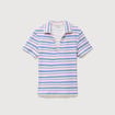 T-shirt polo ajust&eacute; c&ocirc;tel&eacute; en coton rose femme