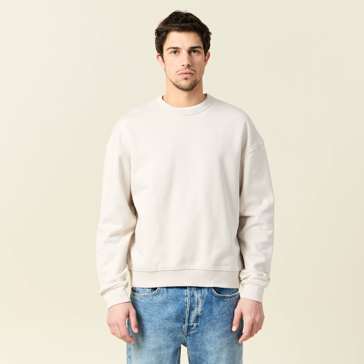 Sweat manches longues gris homme