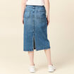 Jupe midi crayon en jean denim used femme