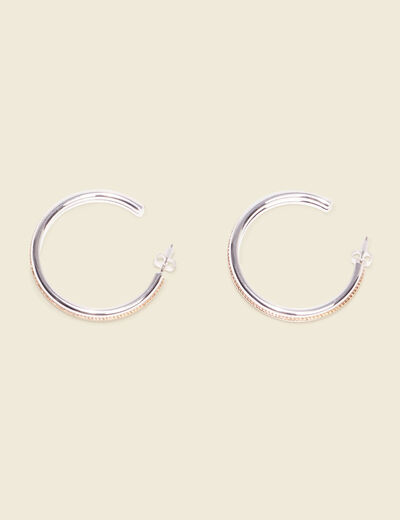 Boucles d'oreilles créoles couleur argent femme