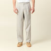 Pantalon chino large à pinces beige homme