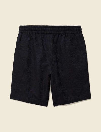 Bermuda coupe droite noir homme
