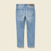 Jeans straight longueur 32 en coton denim bleach homme