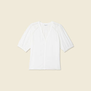 Chemise manches courtes ecru femme