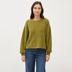 Sweat manches longues vert kaki femme