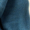 Pull manches longues col en V bleu gris femme