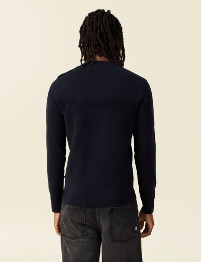 Pull éco-responsable bleu foncé homme