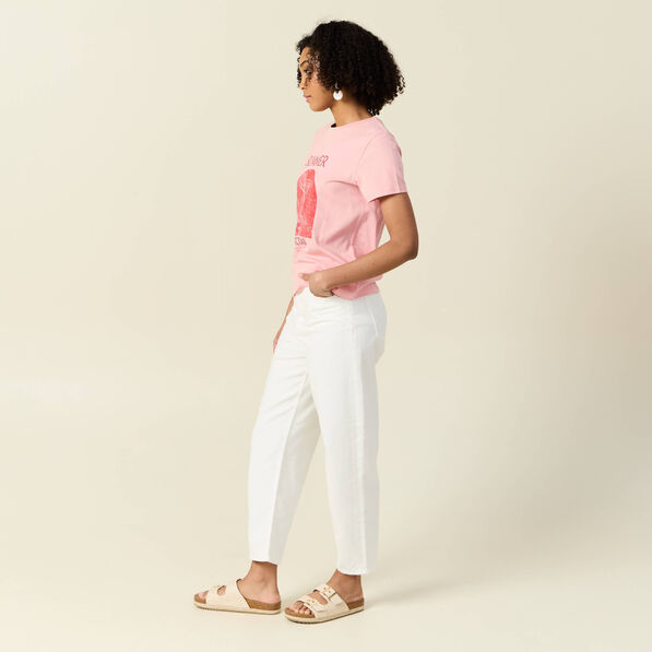 t shirt manches courtes rose femme T-shirt manches courtes rose femme