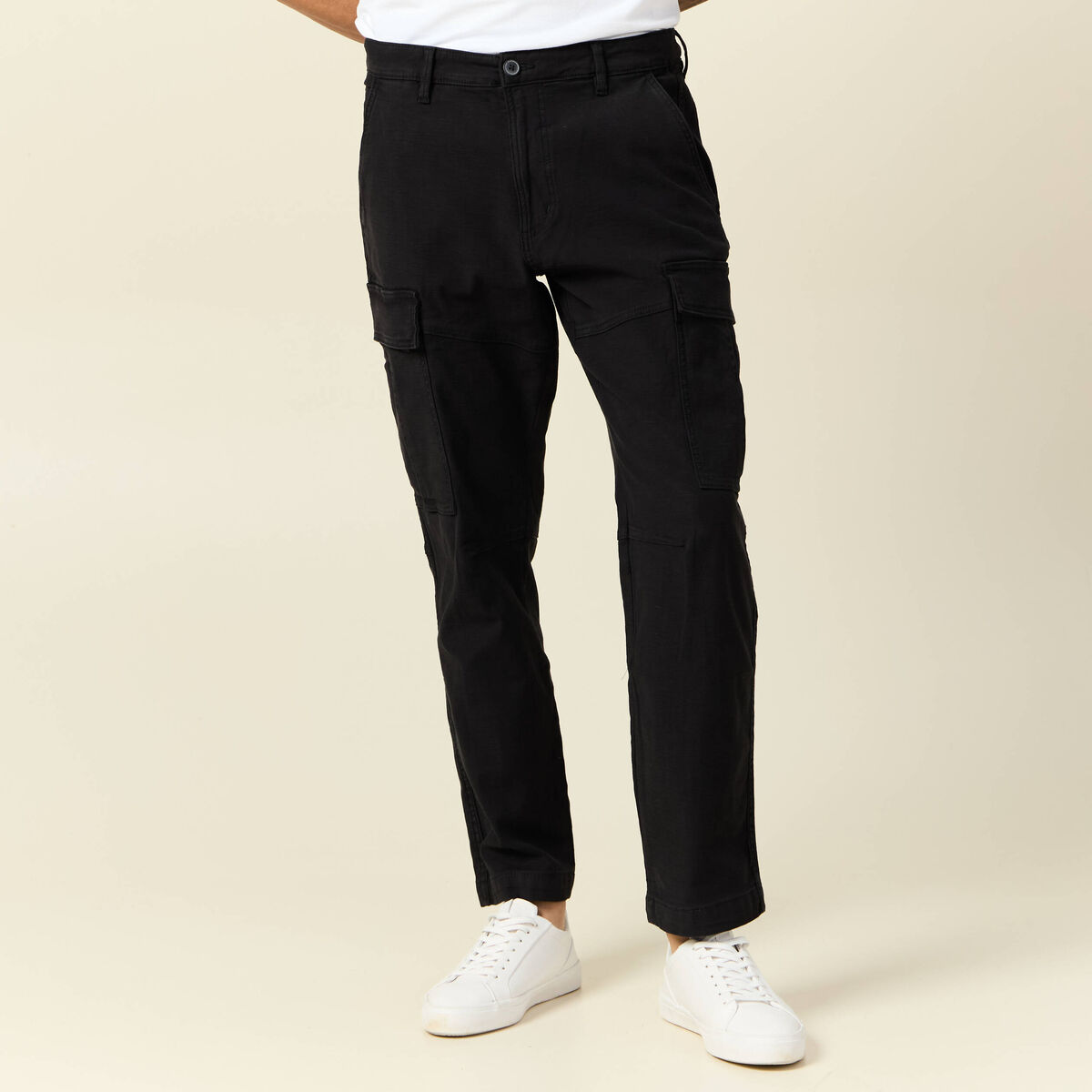Pantalon cargo noir homme