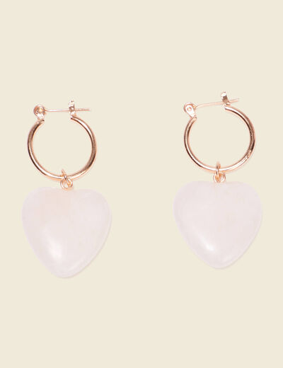 Boucles d'oreilles pendantes ecru femme