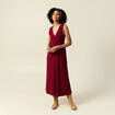 Robe longue droite boutons rouge femme