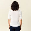 Pull manches courtes ajouré creme femme