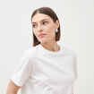 T-shirt droit col rond manches courtes blanc femme