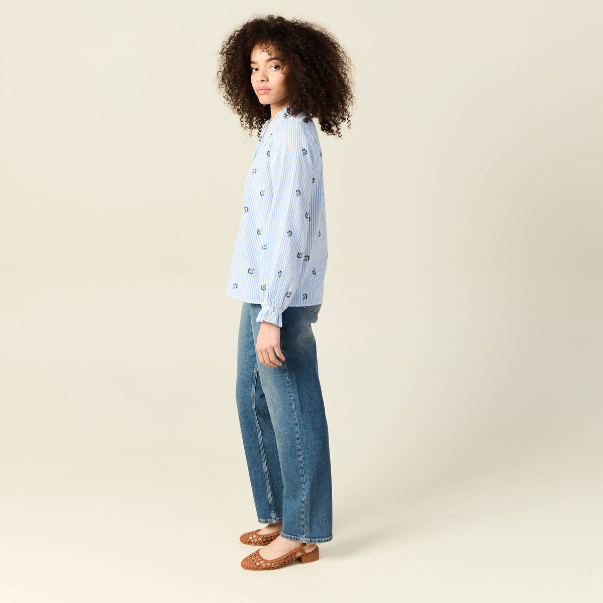 Chemise manches longues blanc femme