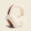 Cache-oreilles sherpa marron cognac femme