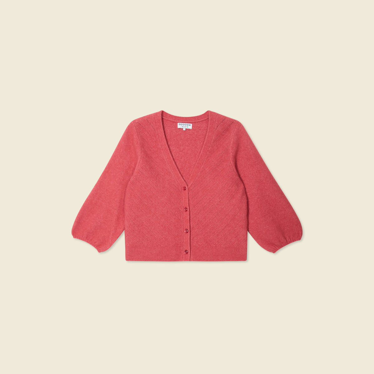 Gilet manches 3/4 rose framboise femme