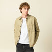 Surchemise manches longues beige fonce homme