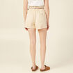 Short paperbag ceinturé creme femme