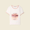 T-shirt manches courtes ivoire femme