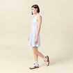 Robe sans manches col montant ecru femme