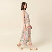 Robe longue évasée fluide blanc femme