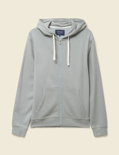 Sweat &agrave; capuche manches longues vert clair homme