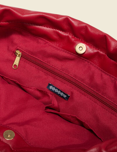 Sac bandouli&egrave;re avec doublure rouge femme
