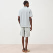 Polo manches courtes col cubain gris clair homme