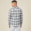 Chemise en coton manches longues ecru homme