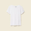 Short cintré manches courtes col rond blanc femme