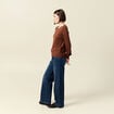 Pull manches longues marron fonc&eacute; femme