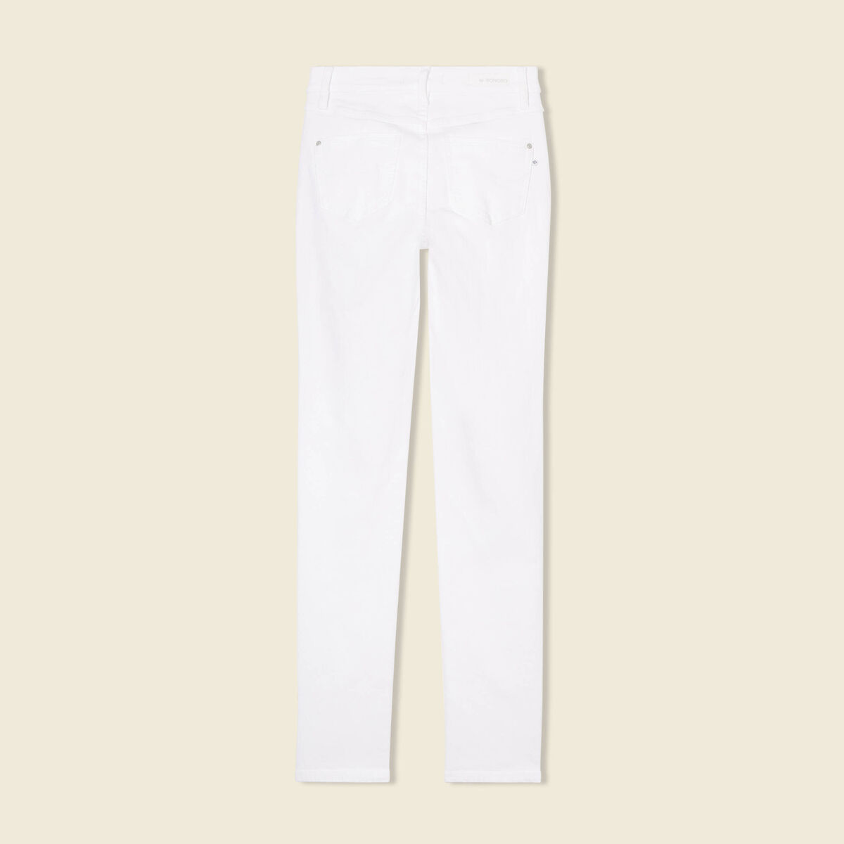 Jeans slim taille haute denim blanc femme