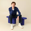 Sweat manches longues bleu fonc&eacute; homme