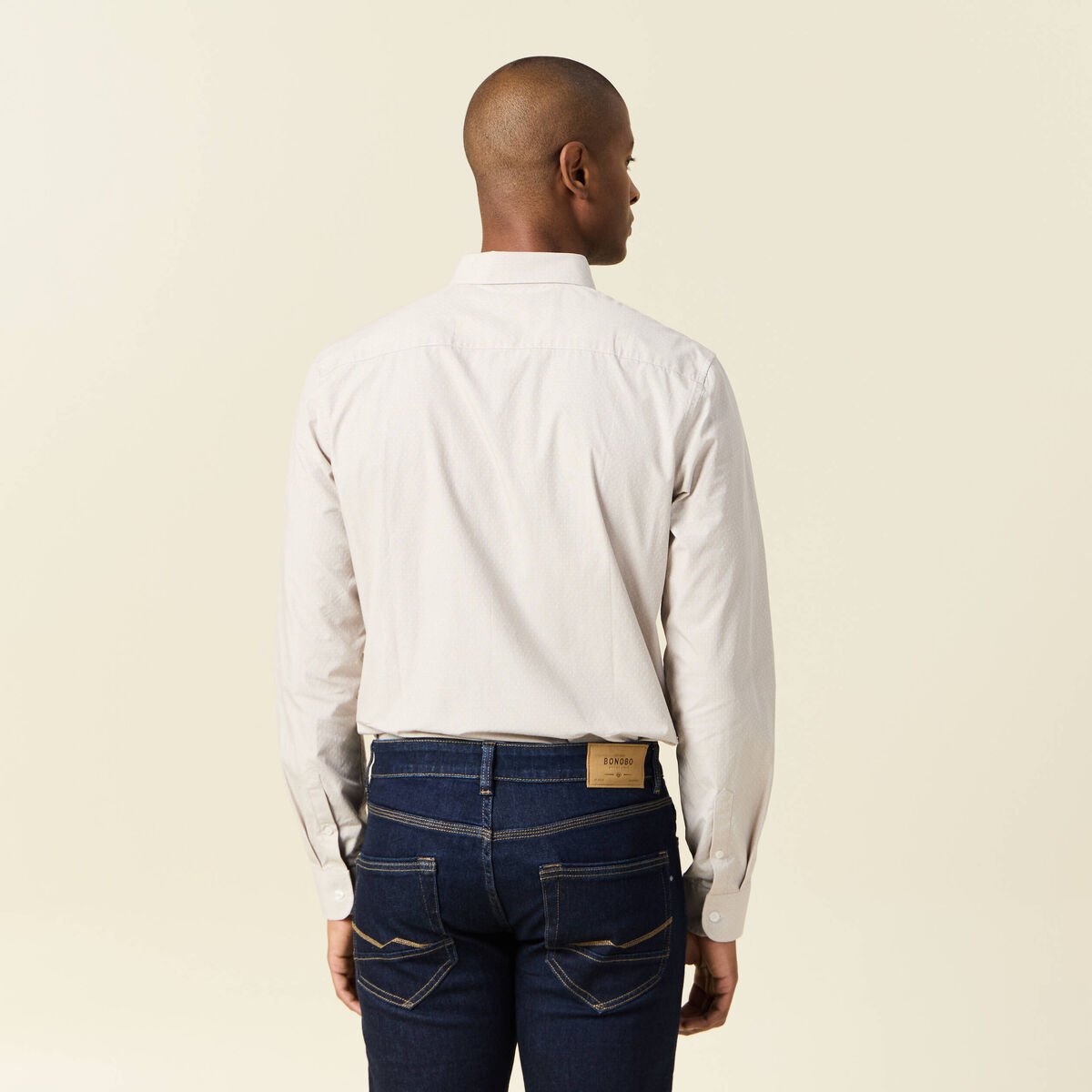 Chemise manches longues gris homme