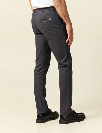 Pantalon chino slim gris fonc&eacute; homme