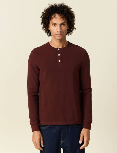 T-shirt manches longues bordeaux homme