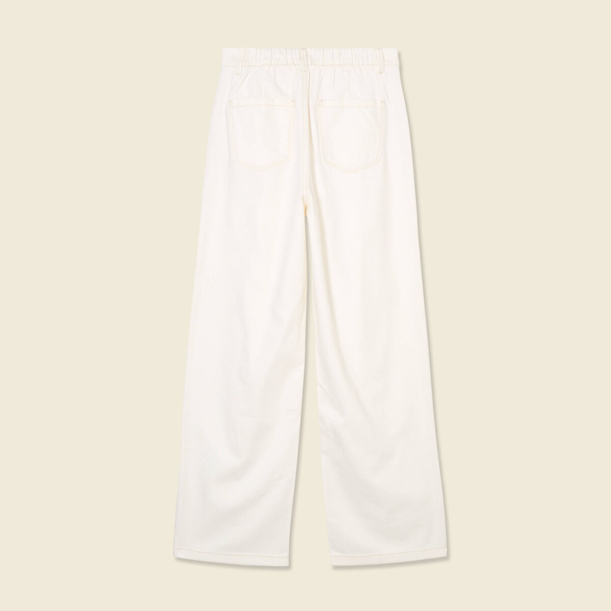 Jeans large à pinces denim blanc femme