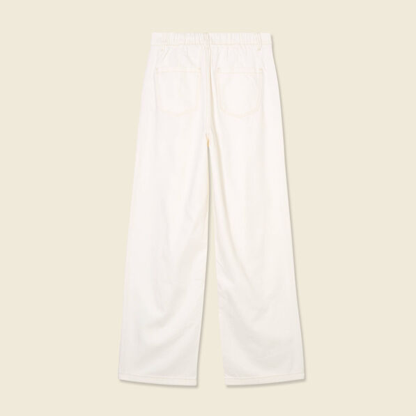 Jeans large à pinces denim blanc femme