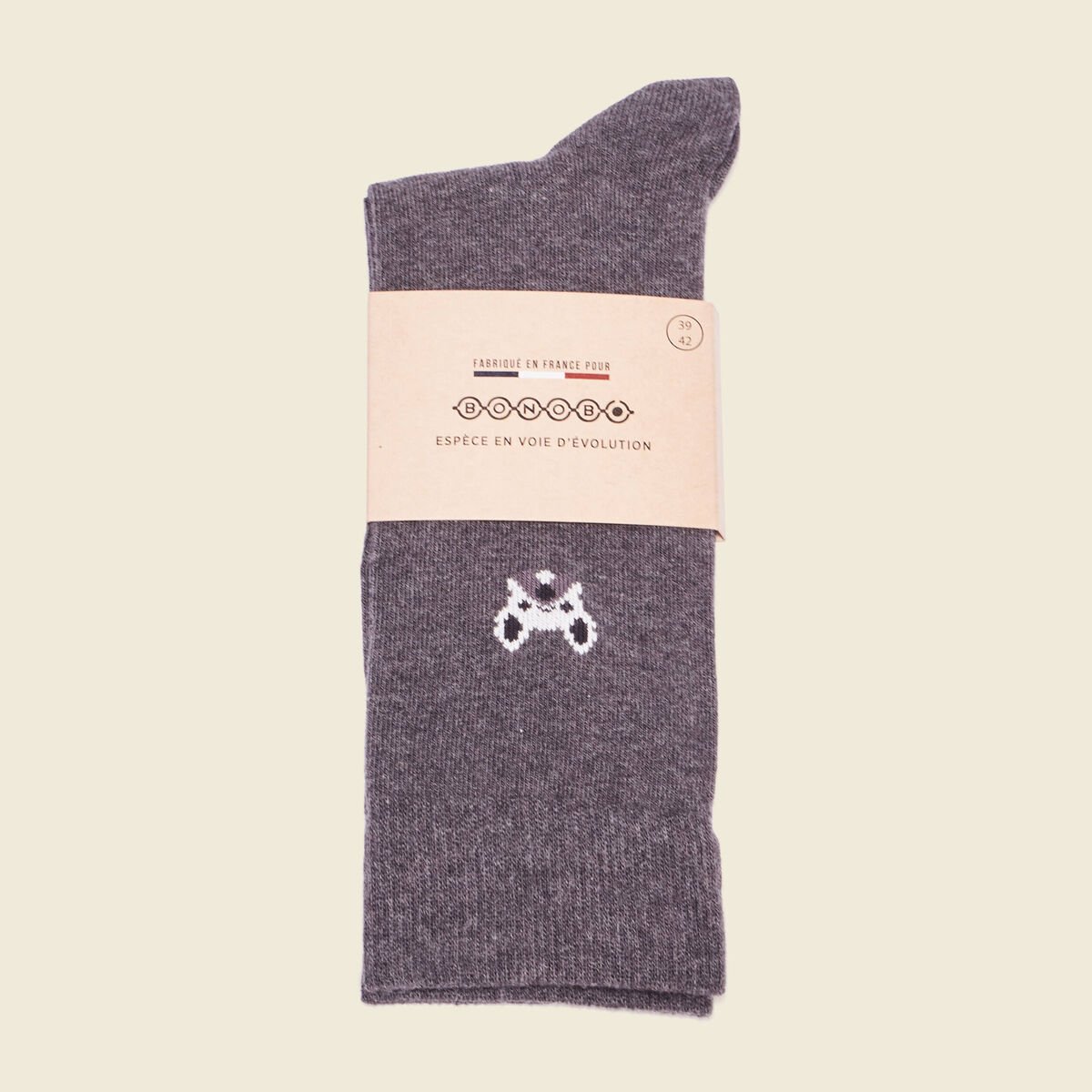 Chaussettes fabriquées en France gris foncé homme