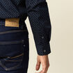 Chemise en coton manches longues bleu marine homme