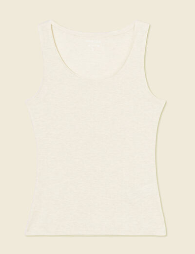 D&eacute;bardeur cintr&eacute; d&eacute;collet&eacute; sans manches beige femme