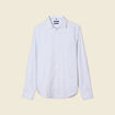 Chemise cintr&eacute;e en coton manches longues blanc homme