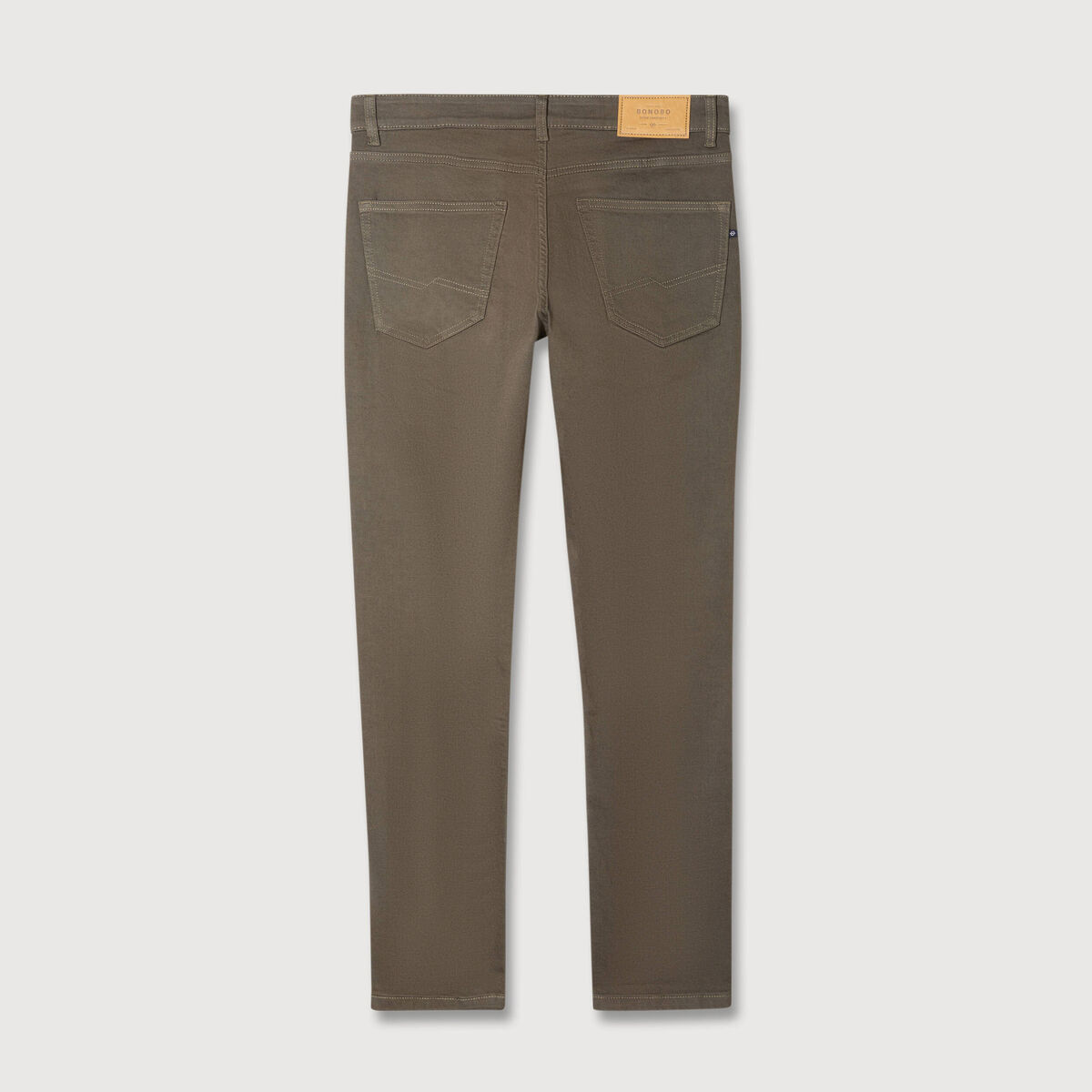 Jeans slim 5 poches vert kaki homme