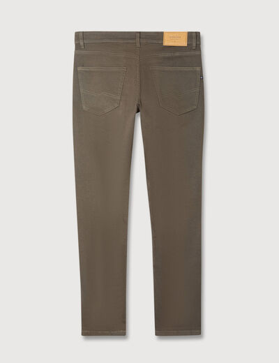 Jeans slim 5 poches vert kaki homme