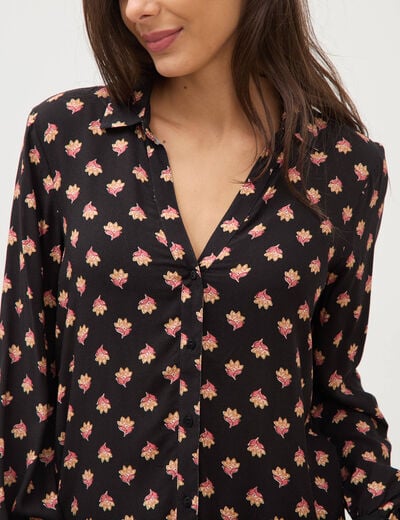 Blouse manches longues noir femme