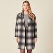 Manteau droit long noir femme