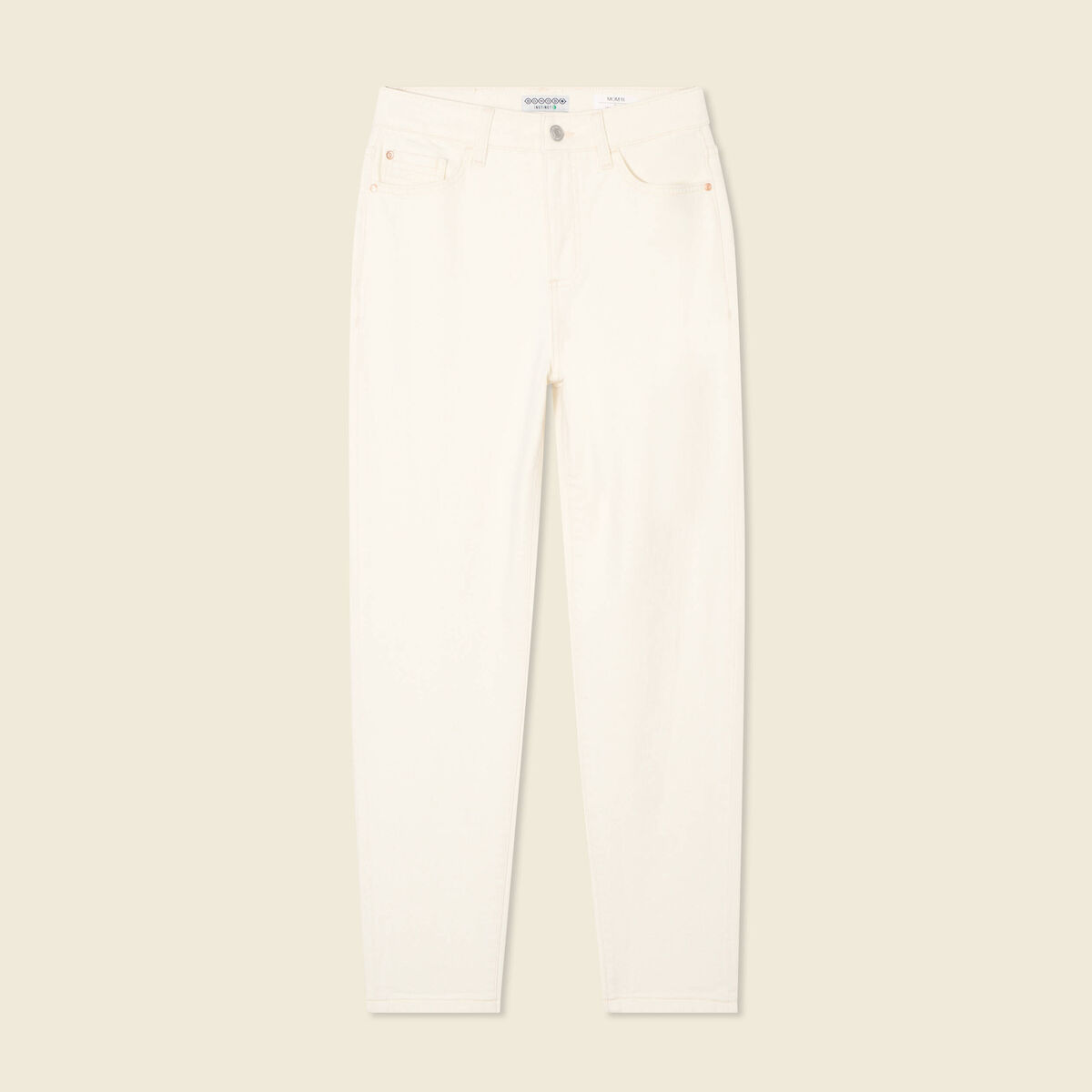 Jeans mom 7/8ème ecru femme